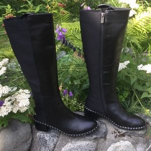 Adrianna Papell Phoebe Black Leather Boots